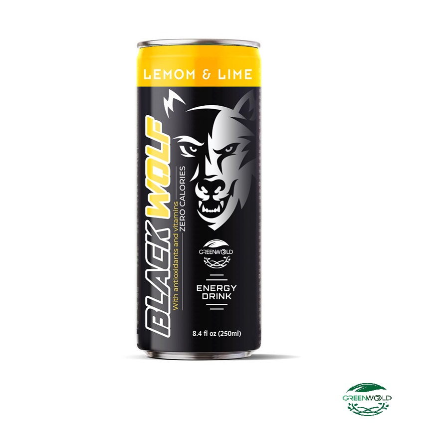 250ml Black wolf energy drink Lemon & lime